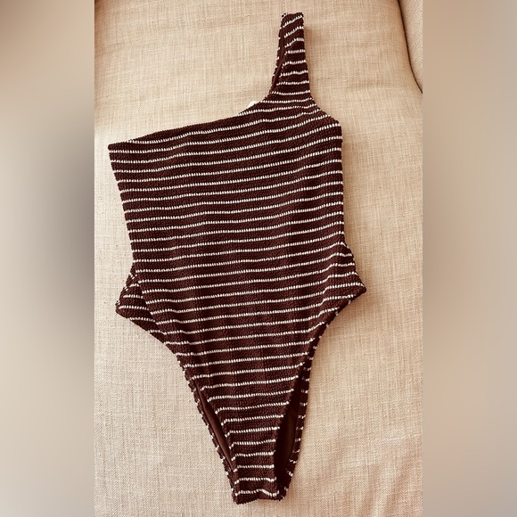 Abercrombie 90s One-Shoulder One-Piece Swimsuit, L - Picture 3 of 4